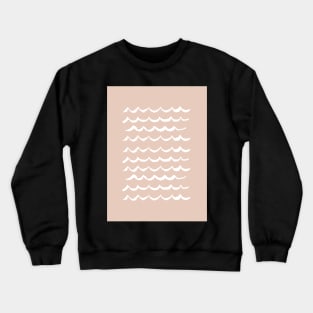 Blush Pink Wave Pattern Crewneck Sweatshirt